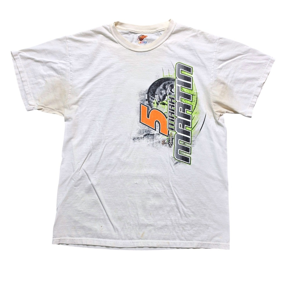 Winner's Circle NASCAR Mark Martin Shirt Large White GoDaddy Racing Tee